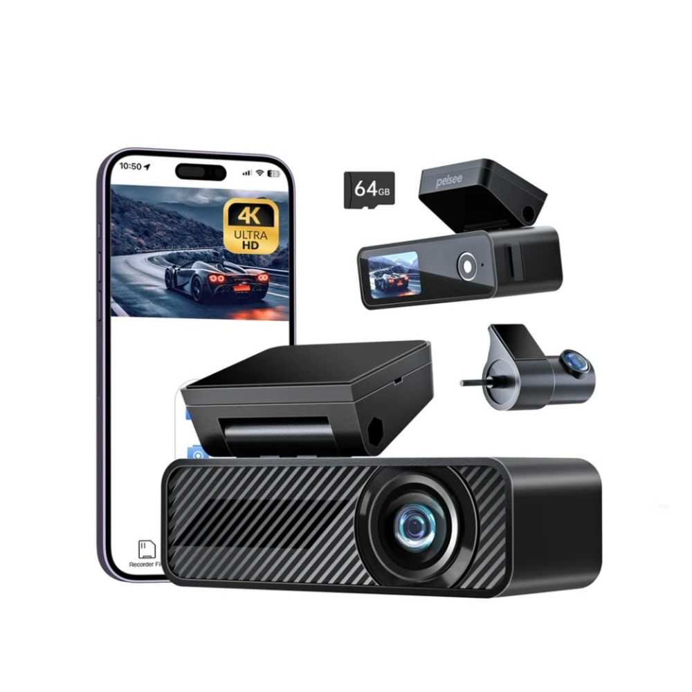 Pelsee 4K Ultra HD Dash Cam with 64GB